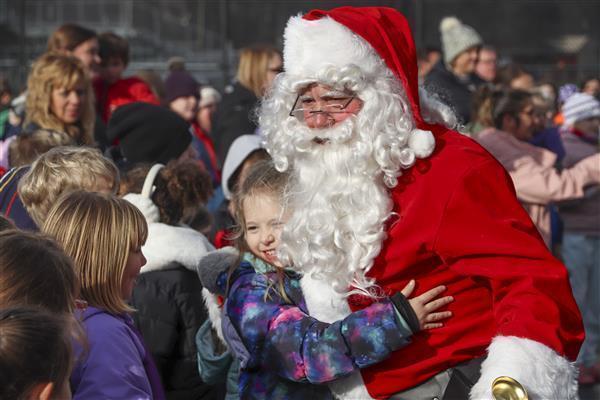 Santa with student